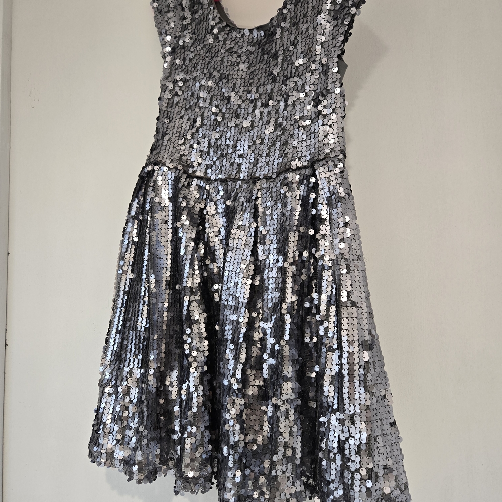 Posh Couture Sparkling Silver Kids Dance Dress